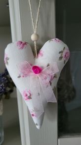 Hanging Heart Decoration. Handmade shabby chic decor. Perfect gift for teacher.