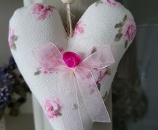 Hanging Heart Decoration. Handmade shabby chic decor. Perfect gift for teacher.