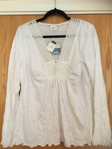 NEXT Cotton Lace Boho Blouse 20 New