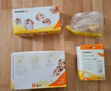 Breast feeding bundle Medela Harmony Manual breast pump, store and feed set, milk storage bags