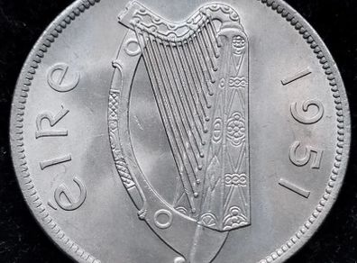 Ireland 1951 | Irish 2s6d | Irish Half Crown | Horse | KM.16a | UNC