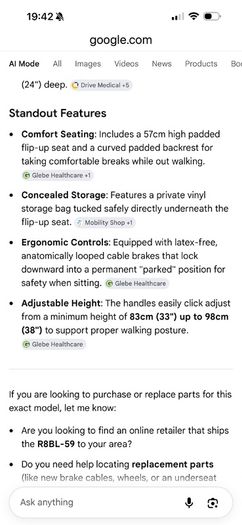 4 Wheeled Rollator with Seat - De Vilbias