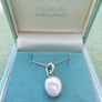925 Sterling Silver Necklace with Real Freshwater Pearl Pendant length18,5" - 3g Image 3
