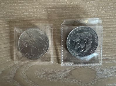 Prince Charles and Lady Diana Wedding Coin & Queen Elizabeth Silver Jubilee Coin