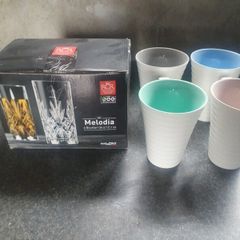 Set of Glass Tumblers and Mugs