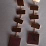 Gold Geometric Cascading Squares Earrings Image 2