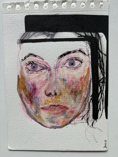 Original Art Portrait on paper Maid in Ireland