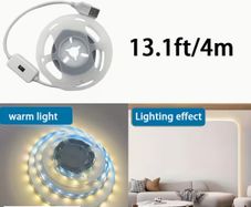 Smart LED Strip Lights with Motion Sensor, USB- RGB-Free White Light