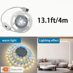 Smart LED Strip Lights with Motion Sensor, USB- RGB-Free White Light
