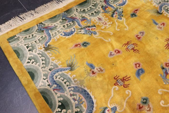 Chinois- Oriental Rug Runner Gold/Yellow 350cm x 70cm wide.