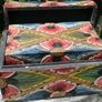 Vintage Two Carved Boxes Wooden Jewelry Hand Painted Handmade  Home Decor 10"x6" H 6" and 8,2"x4,5" H 4,2" Image 10