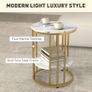 Set of Two Marble-Effect Coffee Tables - White/Gold-Tone Image 5