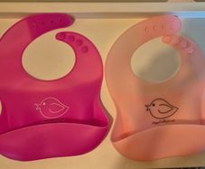 Pink silicone bibs