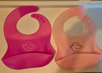 Pink silicone bibs