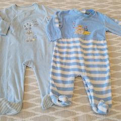 Baby boy fleece sleepsuit 3-6