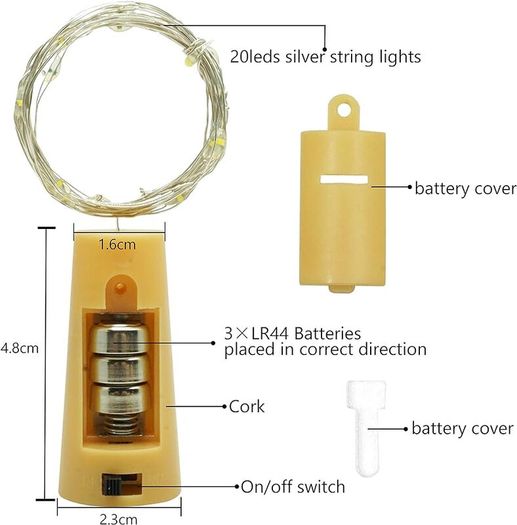Bar LED Wine Bottle Cork 2M String Lights Christmas Decoration Led Lamp Bottle Fairy Lights Holiday Copper Wire Lights String