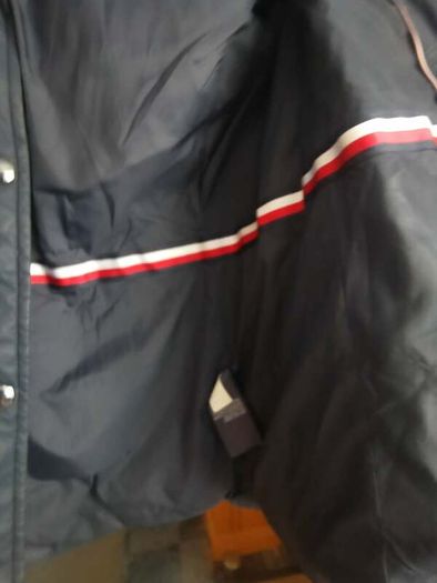 Tommy Hilfiger navy puffer jacket with faux fur hood