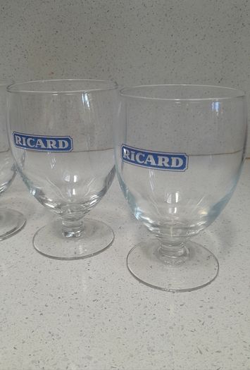 5 Vintage Ricard Glasses