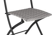 _Polyrattan Bistro Set 3-Piece for Garden, Balcony, Patio, Foldable Space-Saving with UV Protection - Various Colours - (Light Grey | No. 403714)
