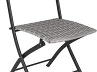 main image for ad _Polyrattan Bistro Set 3-Piece for Garden, Balcony, Patio, Foldable Space-Saving with UV Protection - Various Colours - (Light Grey | No. 403714)