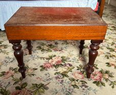 Victorian Mahogany table porcelain baby bath/bidet