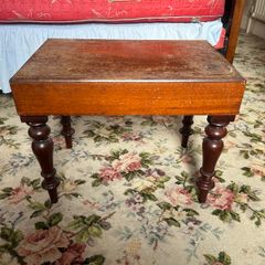 Victorian Mahogany table porcelain baby bath/bidet