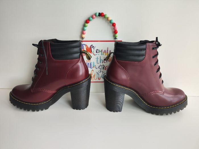Dr Martens Persephone cherry red chunky heel platform boots UK8 EU42 US10