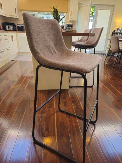 Bar stools set of 3 beige
