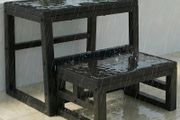 3-in-1 Stepping Stools Waterproof HDPE Adjustable for Kitchen, Library, Bathroom, Bedroom or Outdoor, Folding Steps Heavy Duty Supports up to 230 kg, Black