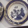 a antique 5 peice blue and white coffee set cups and sausers by royal doulton Image 3