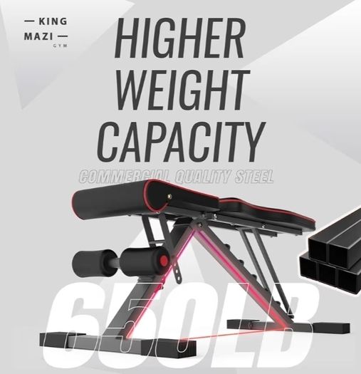 Adjustable Weight Bench, Exercise Workout Bench for Full Body Workout- Multi-Purpose Foldable Bench, Folding Dumbbells Bench with Resistance Band Set