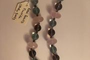 Rose quartz, Fluorite &amp; Smoky quartz necklace
