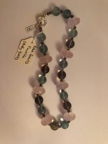 Rose quartz, Fluorite & Smoky quartz necklace
