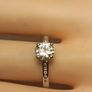 White Gold Moissanite Solitaire Ring with Accents Image 4