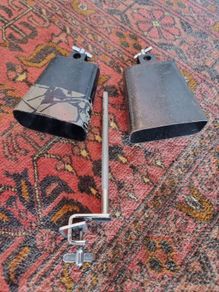 Cowbells 4" & 4.5" and bass drum clamp holder