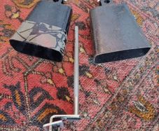 Cowbells 4" & 4.5" and bass drum clamp holder