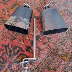 Cowbells 4" & 4.5" and bass drum clamp holder