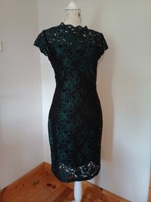 BNWT Black and Green Lace Dress