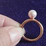 Silver 925 ring, gold plated with pearl. Image 6