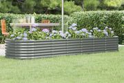 Garden Raised Bed Galvanised Steel 296x80x36 cm Grey