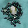 Brooch - Vintage Cameo and Crystal Image 2