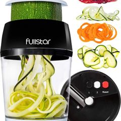 Vegetable Slicer Spiralizer for Vegetables - 4 in 1 Vegetable Spiralizer Spiraliser Hand Held with Container - Spaghetti Zoodle Zucchini Noodle Maker Food Spiralizer Veg Spiralizer Vegetable Slicer (FREE POSTAGE)