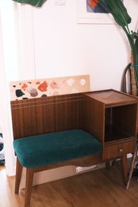 Vintage Mid-Century Modern Telephone Bench / Gossip Table (1960s)