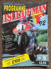 Very Rare 1992 Isle of Man TT Programme - Motorcycle Racing