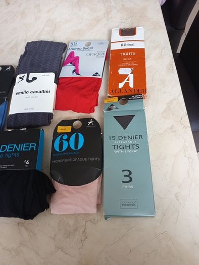 Selection  Of Tights X 9 Pairs - Different   & Styles.  Tights    S.Large.  B.N.W.T