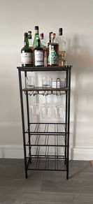 Modern Industrial Mini Bar  Wine Rack Excellent Condition