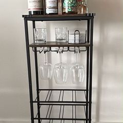 Modern Industrial Mini Bar  Wine Rack Excellent Condition