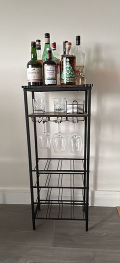 Modern Industrial Mini Bar  Wine Rack Excellent Condition