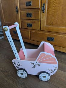 Dolls Wooden Buggy & Cot
