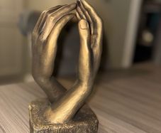 Bronze Cathedral Hands Statue